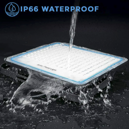 Faro LED Lampada Pannello Solare 100W 101138 Crepuscolare con Telecomando IP66