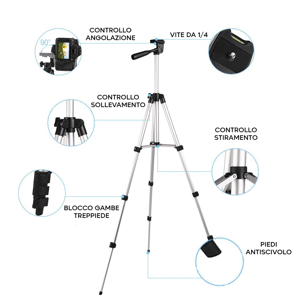 Treppiede Regolabile 34 a 102 cm Cavalletto...