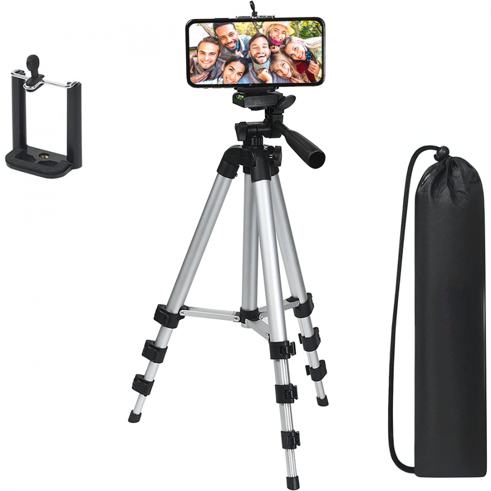 Treppiede Regolabile 34 a 102 cm Cavalletto Universale Smartphone o Fotocamera