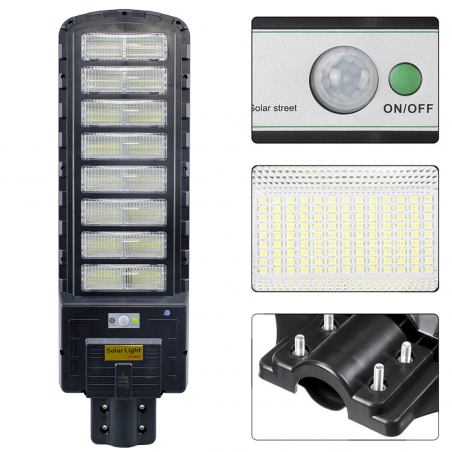 Lampione Stradale 508255 Ricarica Solare 800W Sensore di Movimento e Telecomando