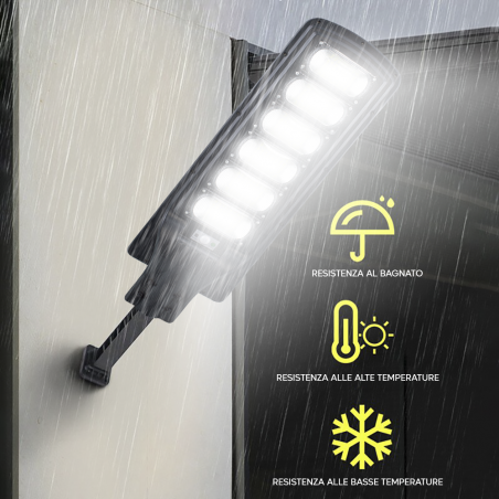 Lampione Stradale 115004 Ricarica Solare 300W Sensore di Movimento e Telecomando