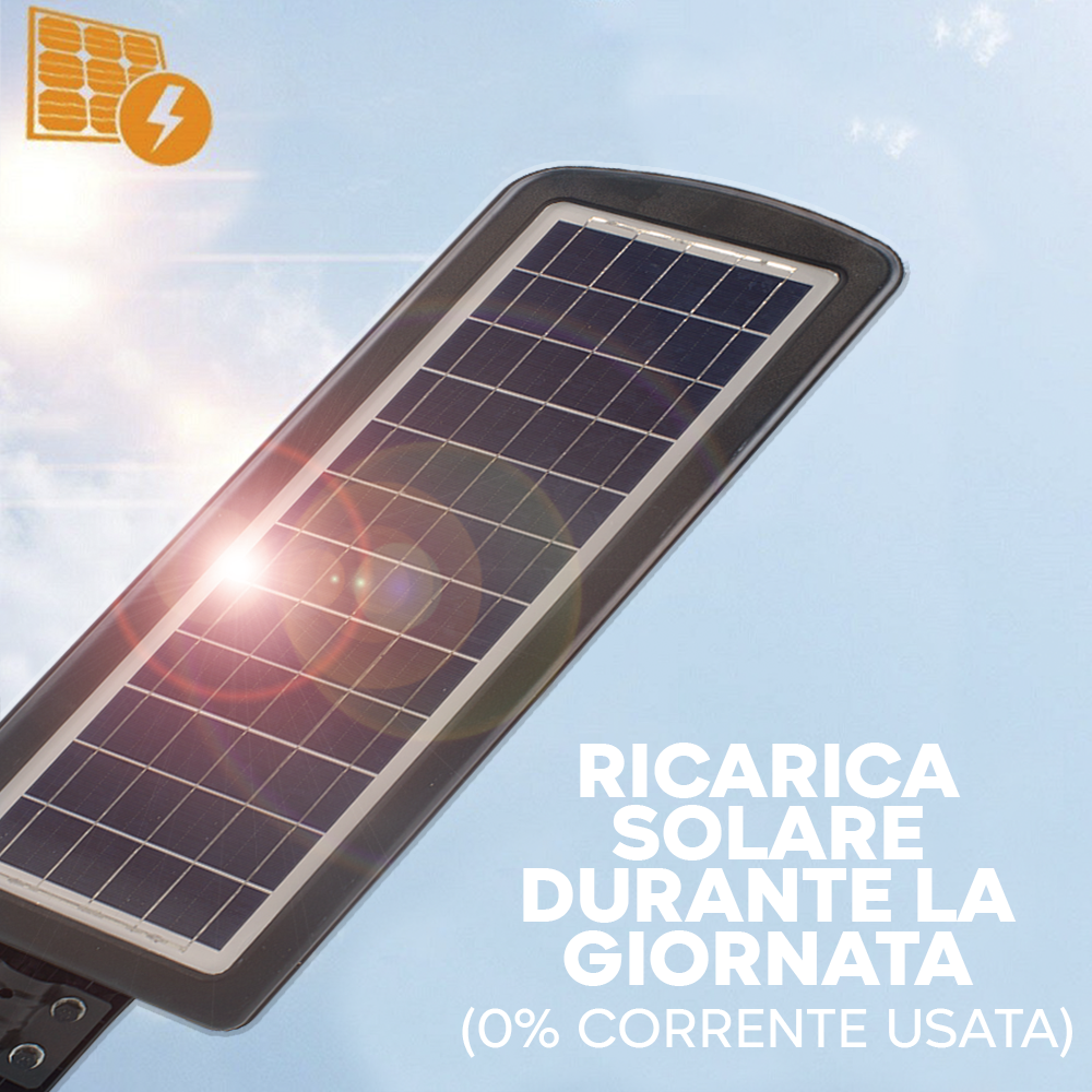 Lampione Stradale 115004 Ricarica Solare 300W...