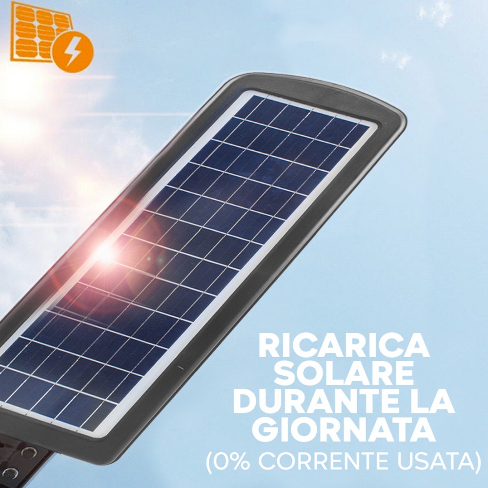 Lampione Stradale Ricarica Solare 250W con...