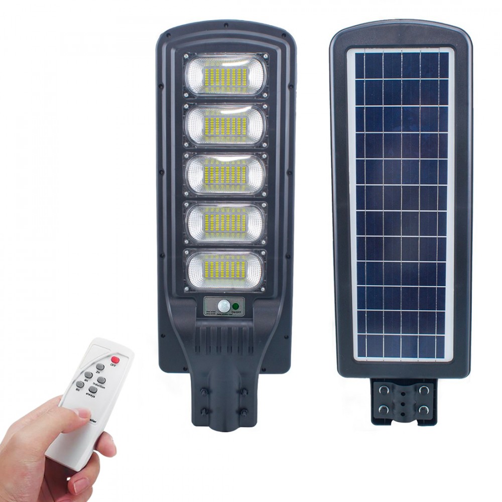 Lampione Stradale Ricarica Solare 250W con Sensore di Movimento e Telecomando