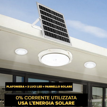 Lampada LED con Faretti da Incasso SOLAR LIGHT Ricarica Solare Protezione IP65
