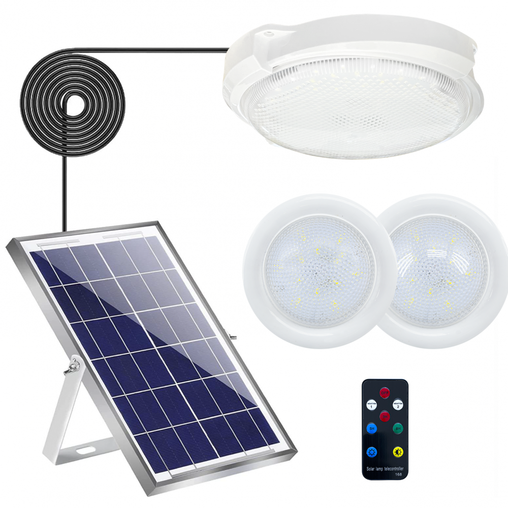 Lampada LED con Faretti da Incasso SOLAR LIGHT Ricarica Solare Protezione IP65