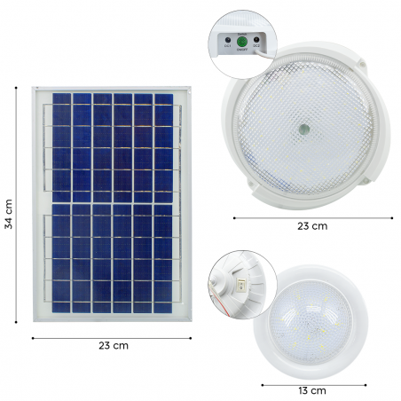 Lampada LED con Faretti da Incasso SOLAR LIGHT Ricarica Solare Protezione IP65