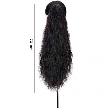 Extension Coda Capelli Ricci Neri JACY con Clip Capelli Finti 140gr Lunghi 70cm