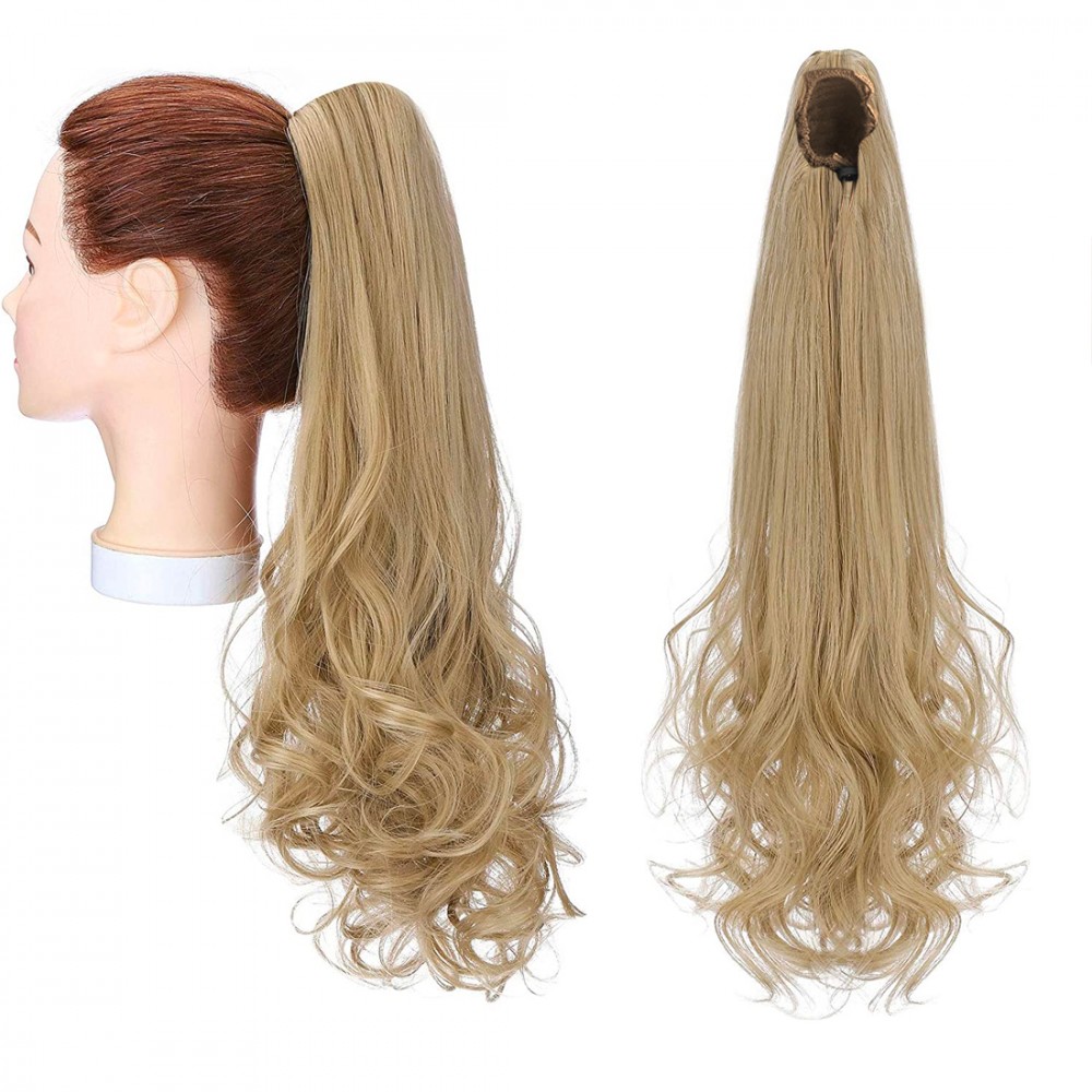 Extension Coda Capelli Biondo JAMILE con Clip Capelli Finti 140gr Mossi da 70cm