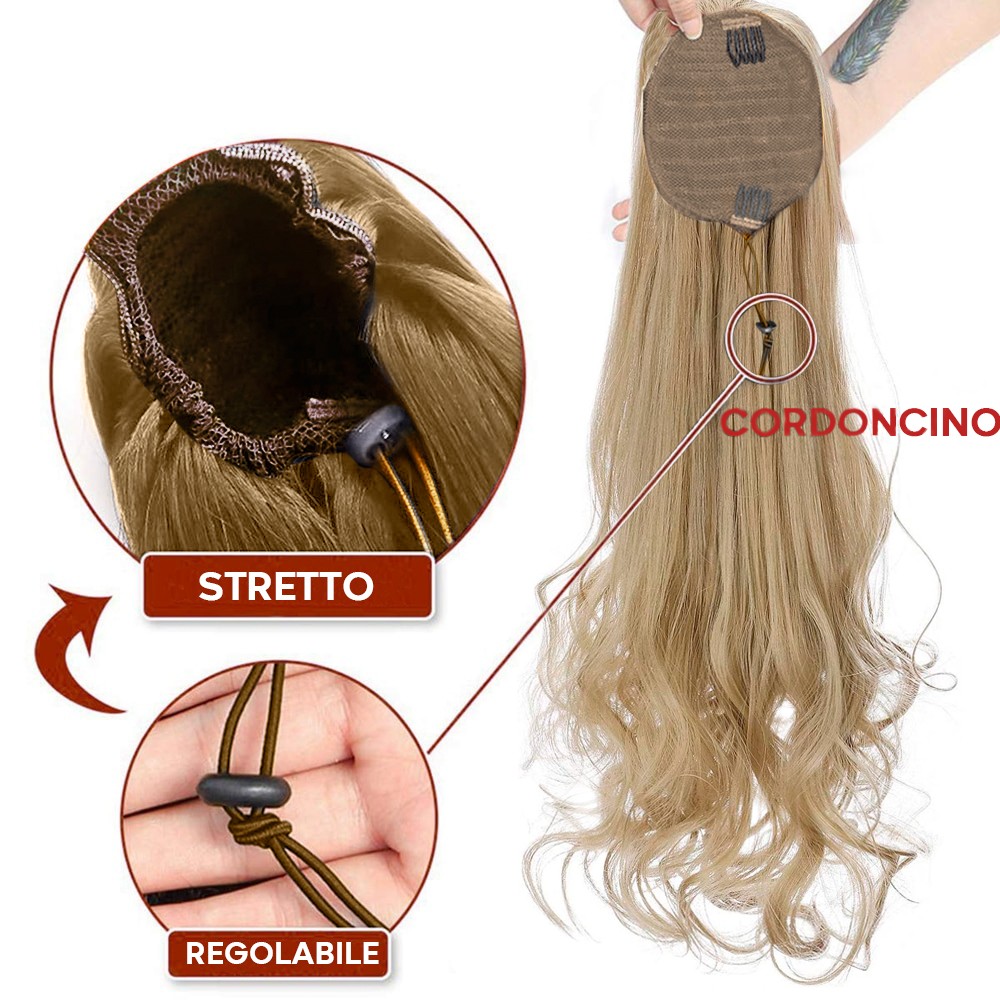 Extension Coda Capelli Biondo JAMILE con Clip...