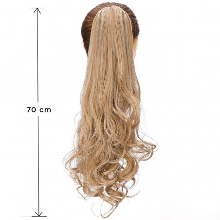 Extension Coda Capelli Biondo JAMILE con Clip Capelli Finti 140gr Mossi da 70cm