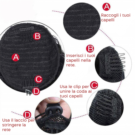 Extension Coda Capelli Biondo JAMILE con Clip Capelli Finti 140gr Mossi da 70cm