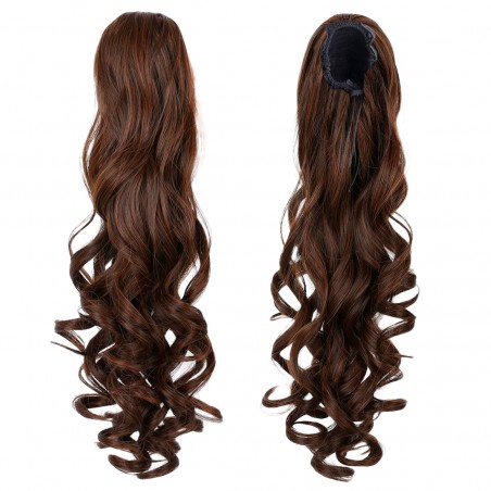 Extension Coda Capelli Castano EMILY con Clip Capelli Finti 140gr Mossi da 70cm