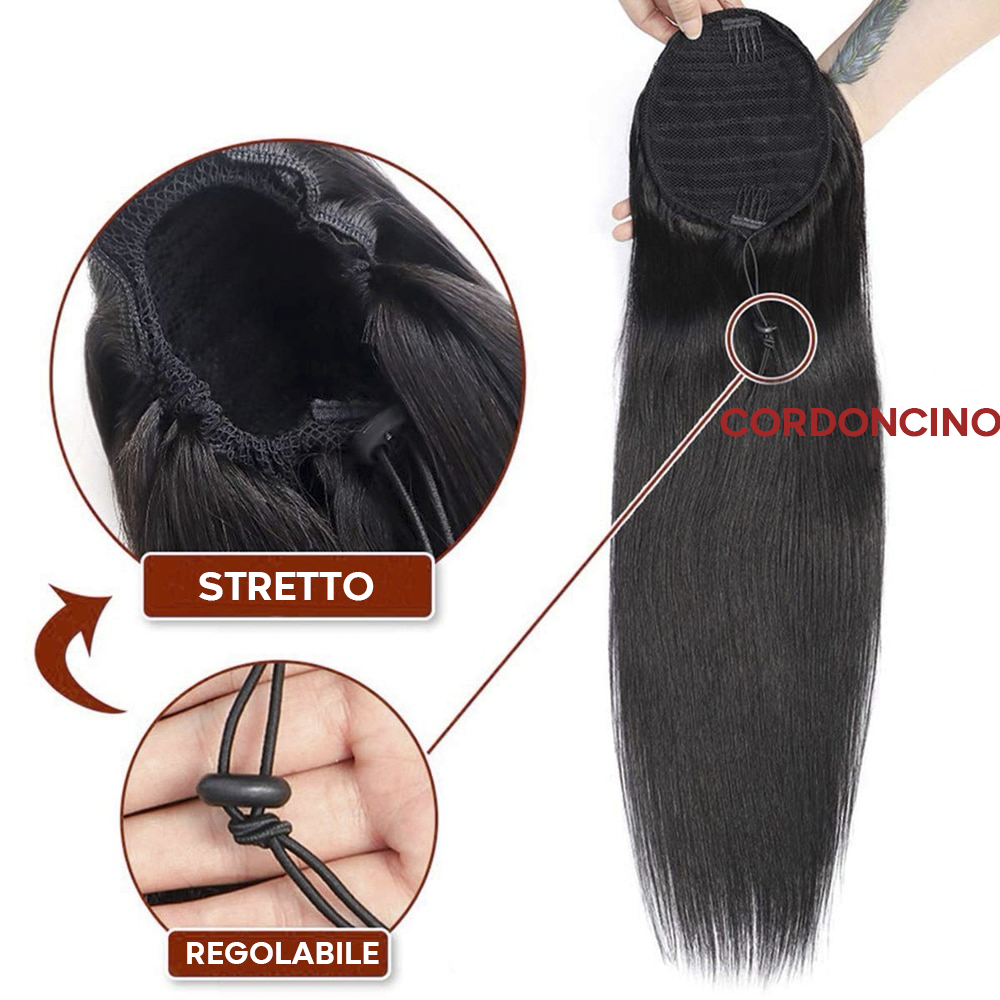 Extension Coda Capelli Lisci Neri MARILIA con...