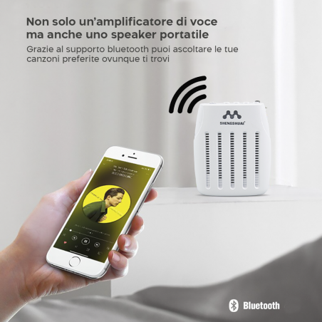 Altoparlante Wireless Portatile Mini | Jack AUX 3.5mm | Bass Integrati | Bianco