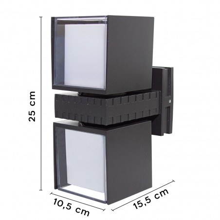 Lampada Applique da Parete a LED 24W da Esterno Luce Calda Cubo Girevole a 350°