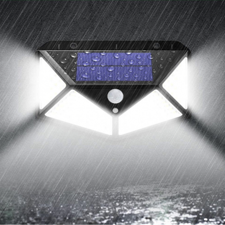 Lampada Ricarica Solare 314027 Sensore di Movimento a 114 LED Angolo Luce 120°