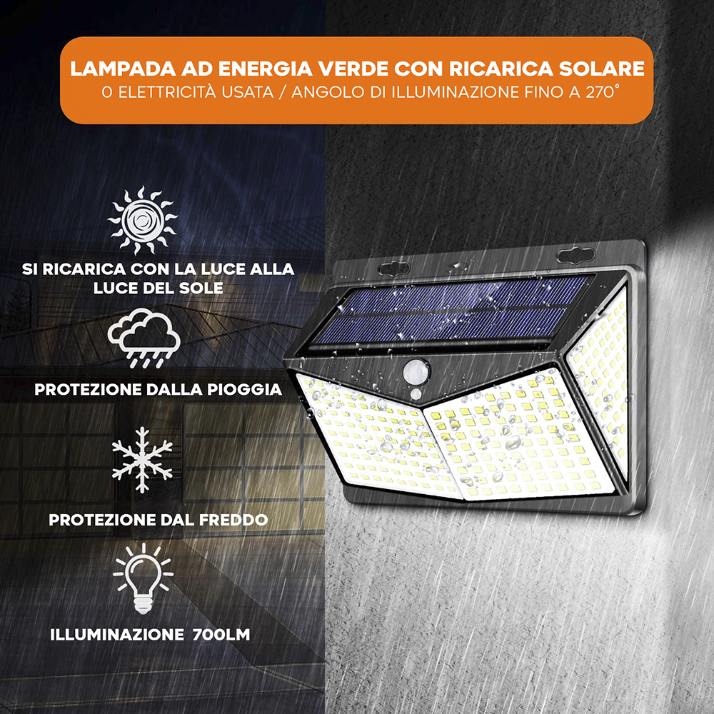 Lampada Ricarica Solare 314027 Sensore di...