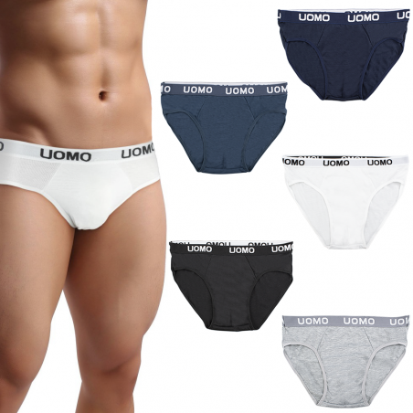 Slip da uomo B-0021 mod. NIKI cotone in tinta unita con elastico a fascia