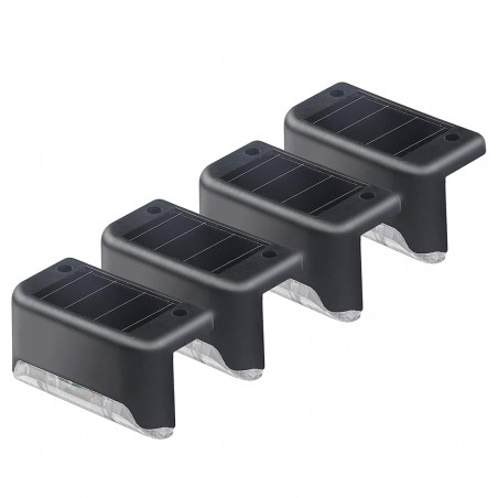 4pz Luci Solari per Gradini Scale IP66 Lampade Esterno Luce Calda Ricaricabile