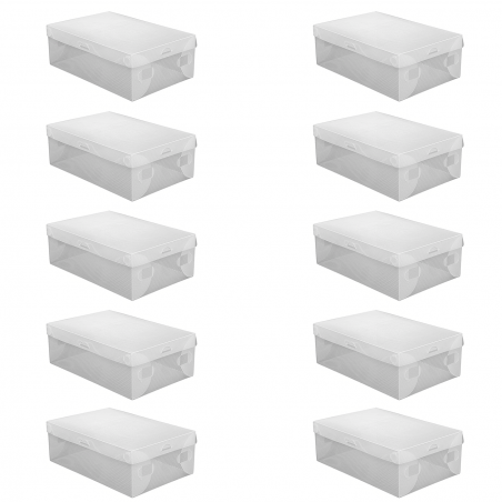 Set 10 Pz Scatola Contenitore Organizzatore Scarpe Trasparent Box Salvaspazio