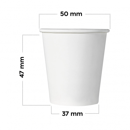 Pack 100 Bicchierini di Carta per Caffè Monouso 75ml Colorati Biodegradabili