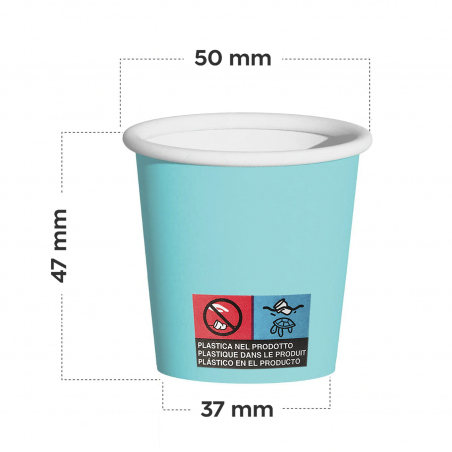 Pack 1000 Bicchierini di Carta per Caffè Monouso 75ml Colorati Biodegradabili
