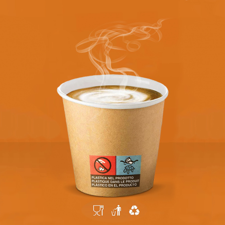 Pack 1000 Bicchierini di Carta per Caffè Monouso 75ml Colorati Biodegradabili