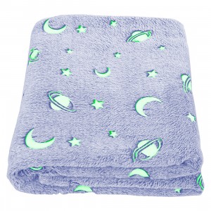 Coperta Magica Per Bambini Plaid Invernale Pile Blu Con Fantasia Fluorescente