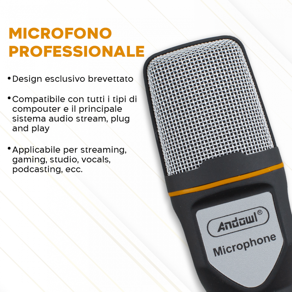 Kit Microfono a Condensatore per PC con Scheda...