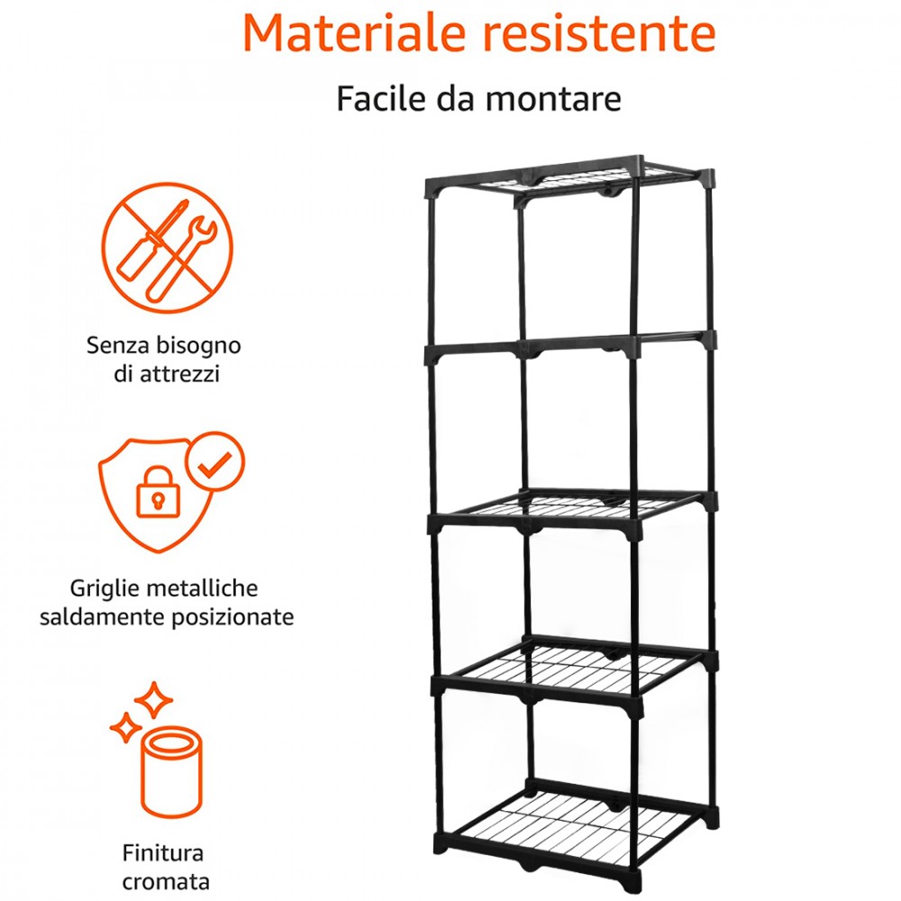 Scaffale 5 Ripiani da Bagno Cucina Struttura...