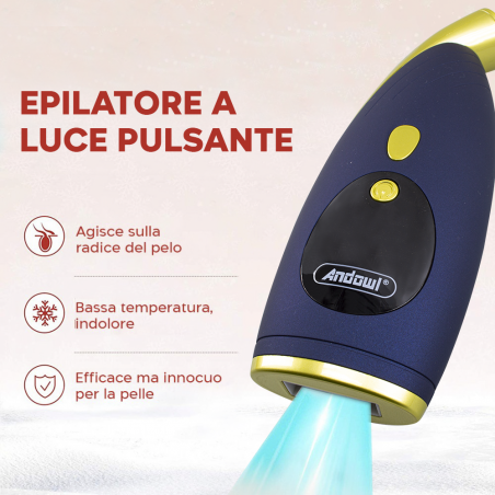 Epilatore Luce Pulsata Laser Elettrico Rimozione Peli Indolore 999.900 Impulsi