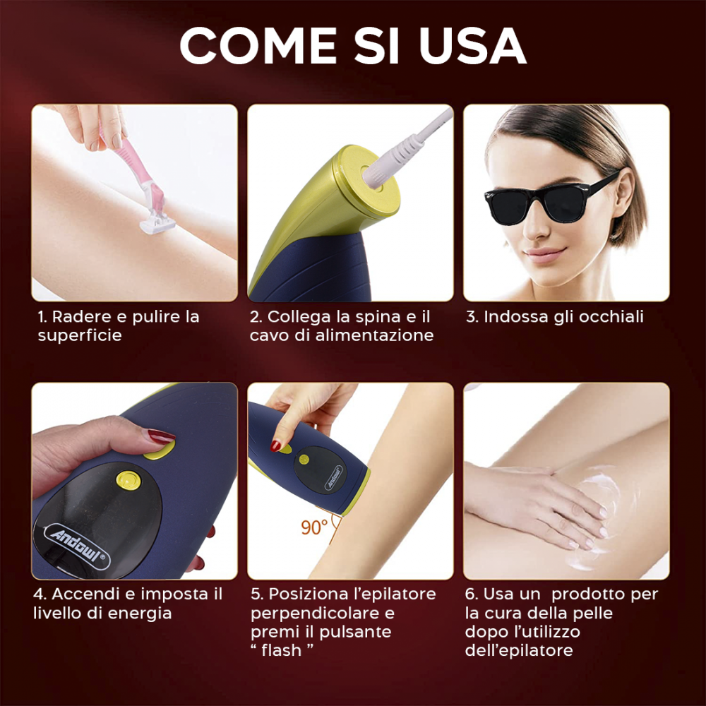 Epilatore Luce Pulsata Laser Elettrico...