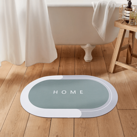 Tappetino Casa Antiscivolo Ovale 40x60cm Tappeto Zerbino Microfibra Assorbente