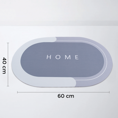 Tappetino Casa Antiscivolo Ovale 40x60cm Tappeto Zerbino Microfibra Assorbente