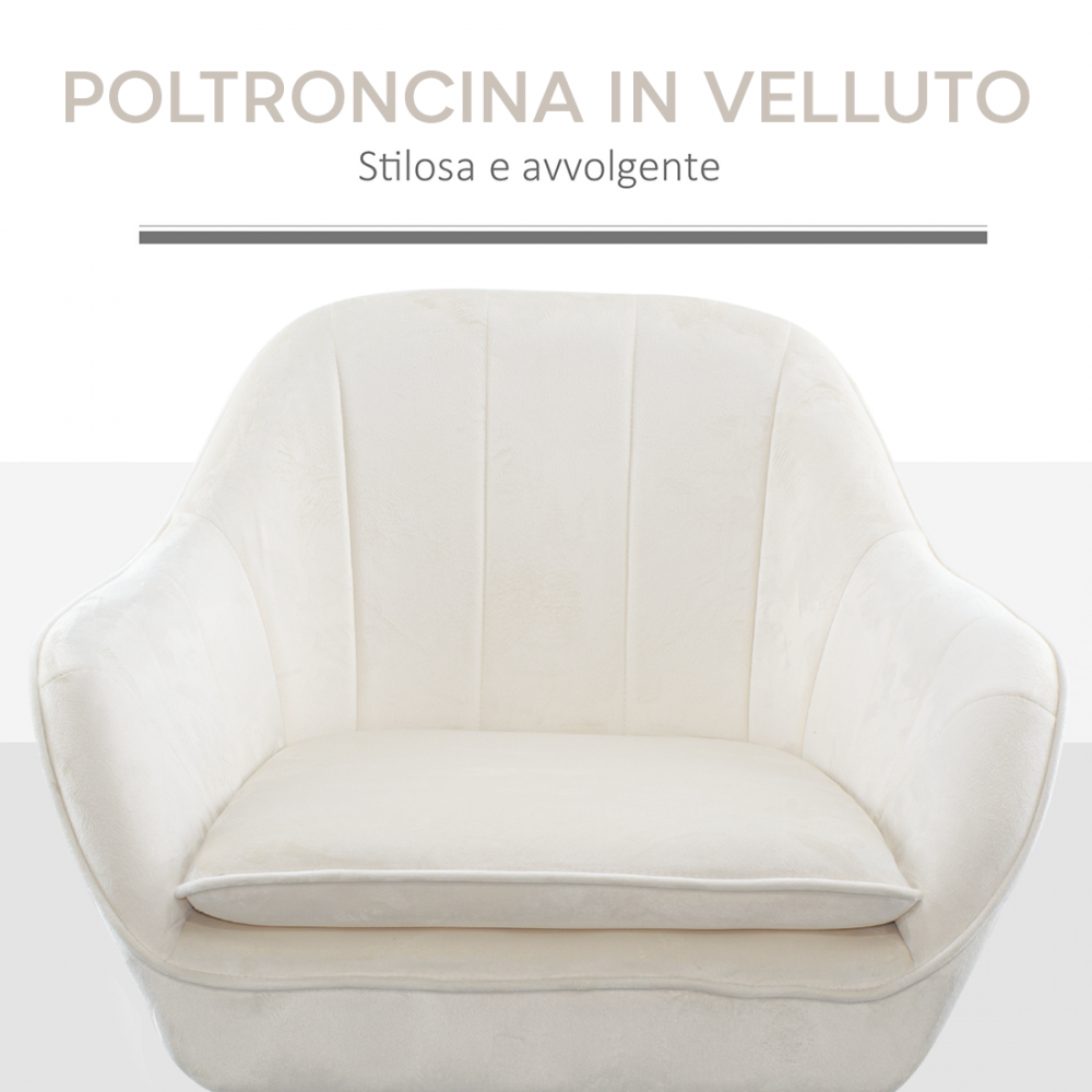 Sedia Poltroncina SATURNO in Velluto Seduta...