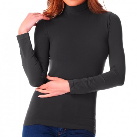 Pack 5 Maglie ERIKA da Donna Collo Alto Manica Lunga con Interno Termico Felpato