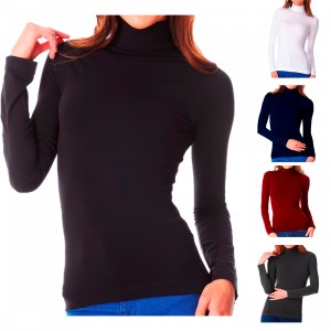 Pack 5 Maglie ERIKA da Donna Collo Alto Manica Lunga con...