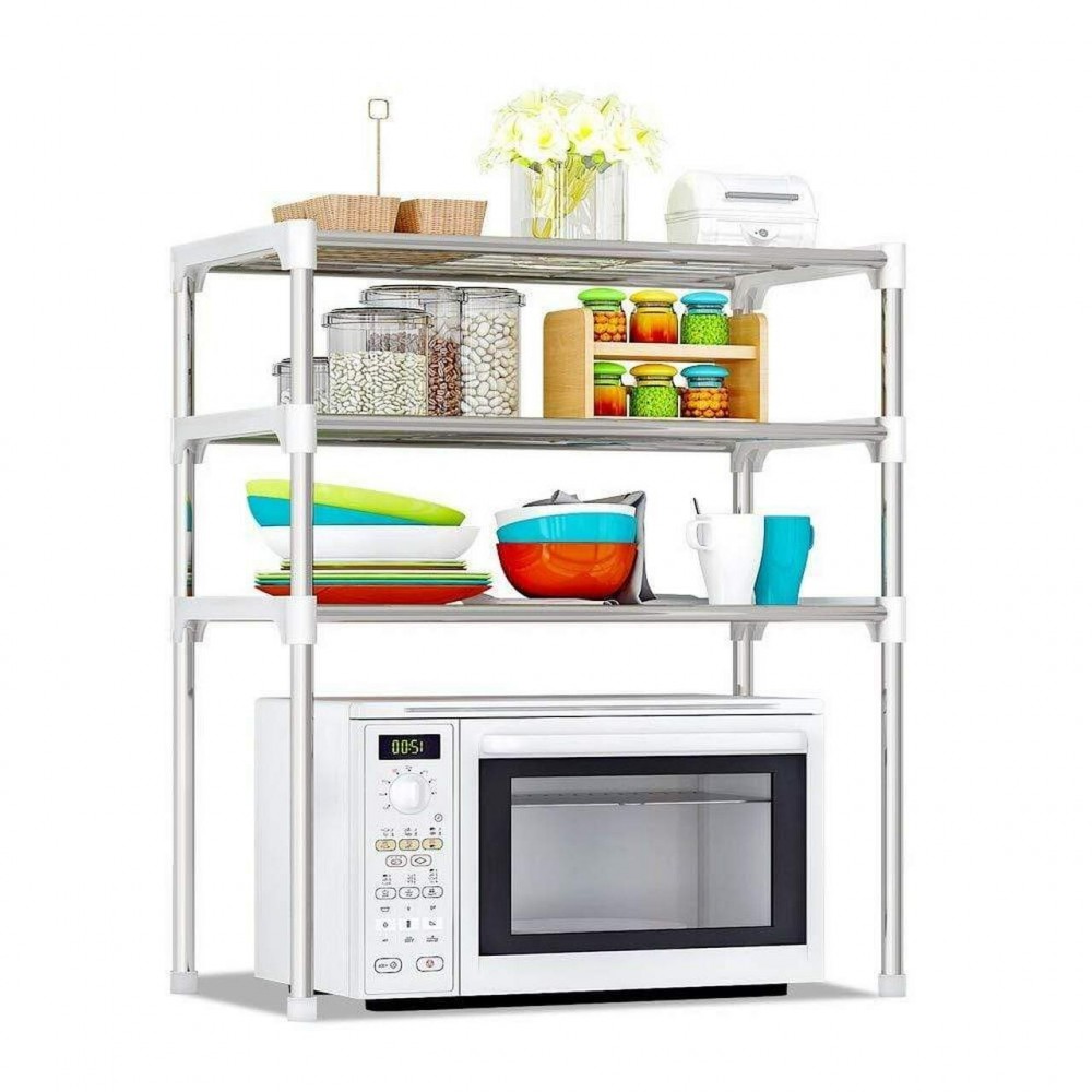 Scaffale Salvaspazio per Microonde 3 Ripiani 211471 Mobile Organizer Per  Cucina