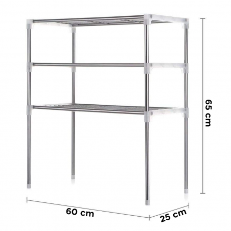 Scaffale Salvaspazio per Microonde 3 Ripiani 211471 Mobile Organizer Per Cucina