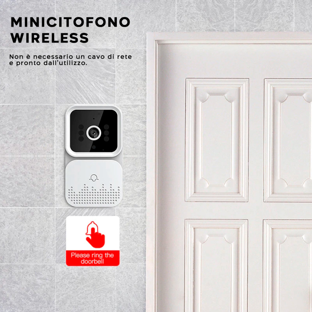 Mini Videocitofono con Campanello Senza Fili...