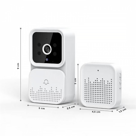 Mini Videocitofono con Campanello Senza Fili Audio Bidirezionale App Smartphone