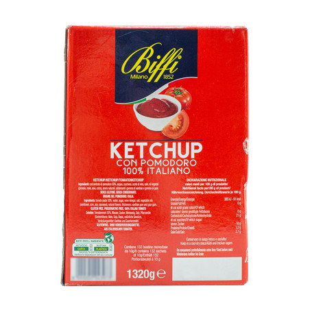 Ketchup BIFFI 132 Bustine Monodose con Pomodoro 100% Italiano Monoporzione 10gr