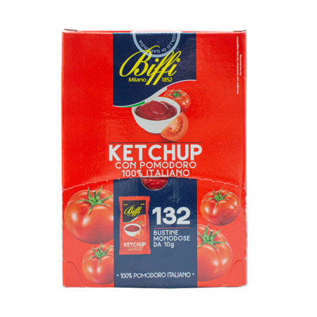 Ketchup BIFFI 132 Bustine Monodose con Pomodoro 100% Italiano Monoporzione 10gr