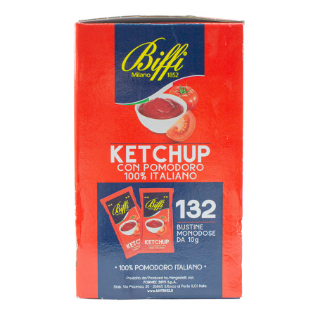 Ketchup BIFFI 132 Bustine Monodose con Pomodoro 100% Italiano Monoporzione 10gr