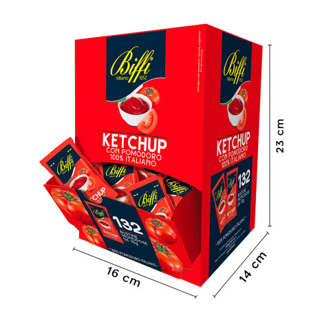 Ketchup BIFFI 132 Bustine Monodose con Pomodoro 100% Italiano Monoporzione 10gr