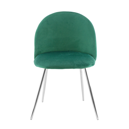 Sedia da Soggiorno SHELBY 50x45x80H cm Poltrona Vintage Velluto e Piedi Argento