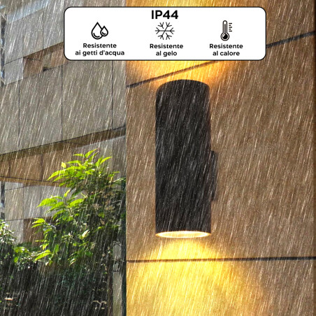 Applique da Parete LED Lampada Nera Interni ed Esterni Design Moderno Alluminio