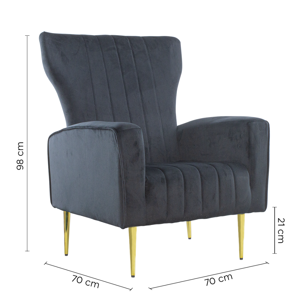 Poltrona Velluto DORIAN Schienale Alto Seduta...