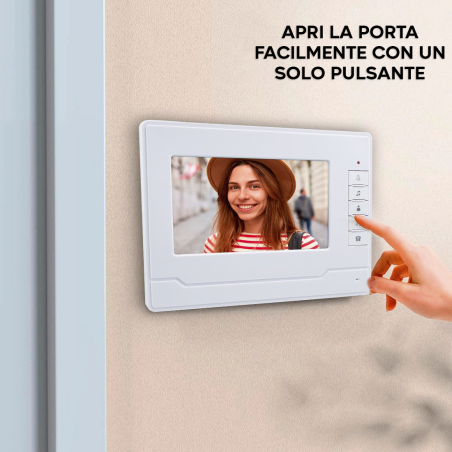 Videocitofono Bifamiliare con Telecamera Doppio Monitor LCD 7" TFT Night Vision